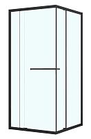 Azario Душевой уголок Monako 100/100 профиль матовый черный стекло прозрачное